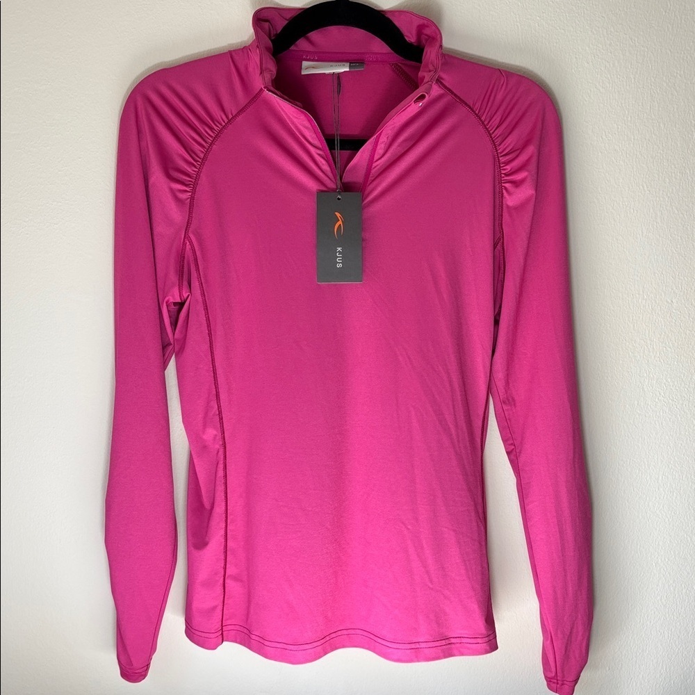 KJUS NWT Nora cooling half zip Fuchsia Long Sleeve Top